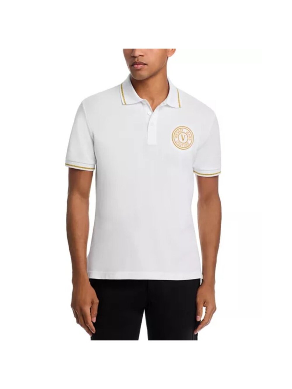 NEW‎ Versace Jeans Couture XXXL White Cotton Polo Shirt with Crest|